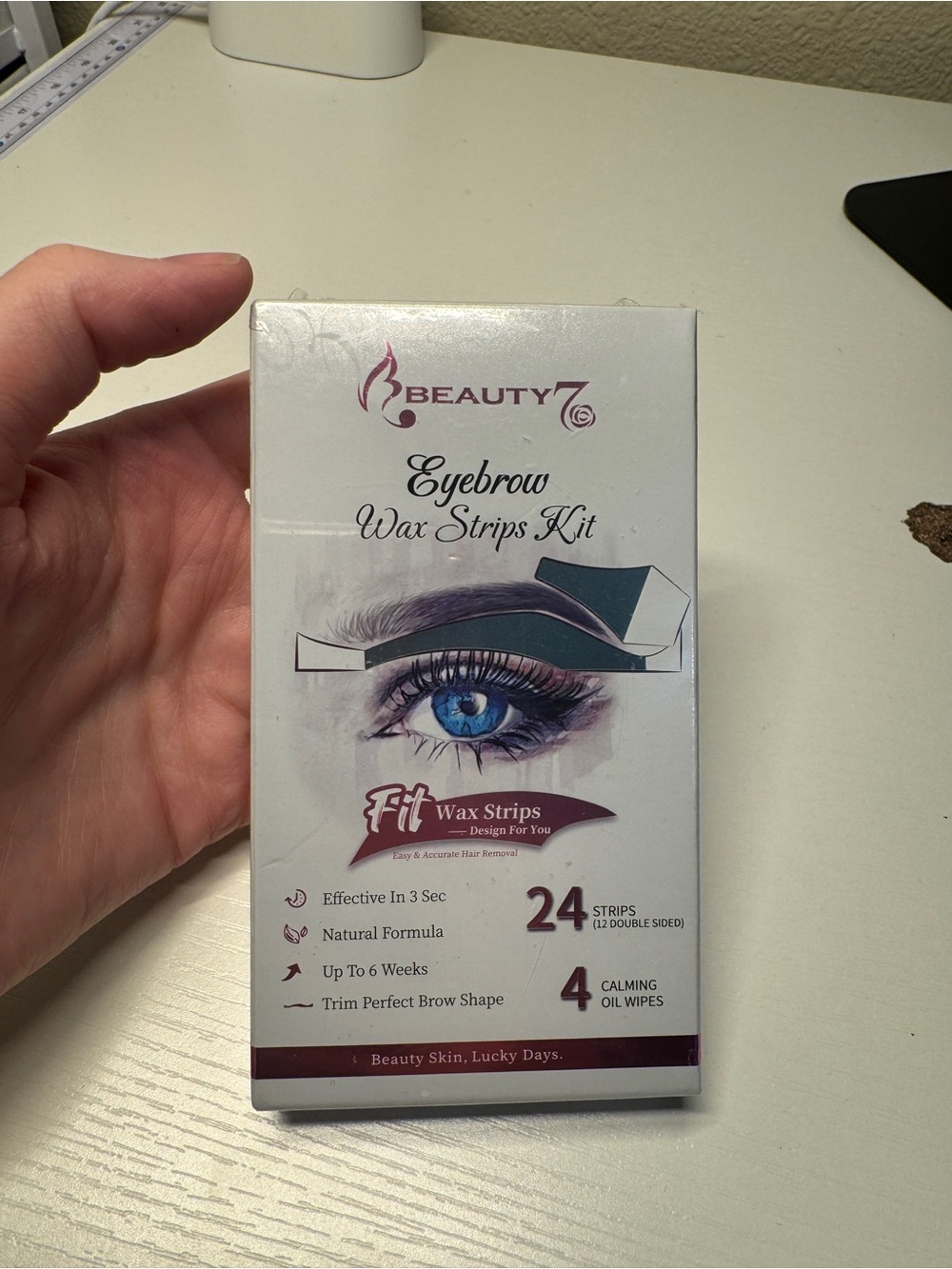 Eyebrow Wax Strips Kit - White Packaging, 24 Strips